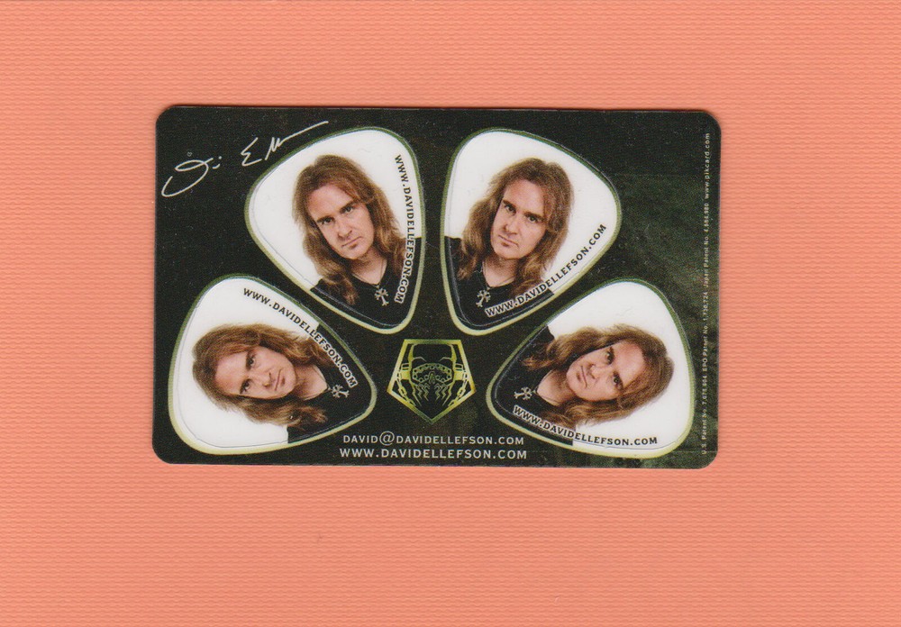 DAVID ELLEFSON (4) GUITAR PICKS - MEGADEATH