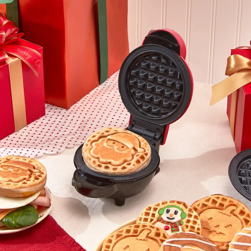 Dash MultiMake Mini System Holiday Waffle Maker with Removable Plates