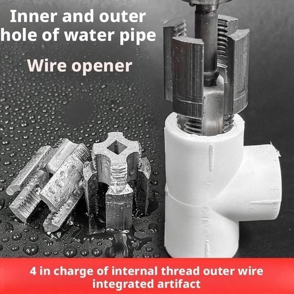 US PVC Pipe Threader Kit – All-in-One Tool for Internal and External Threading=%