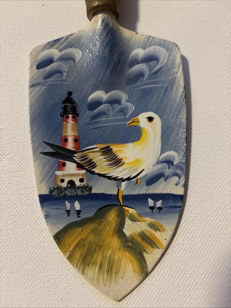 Hand Painted Decorative Hand Trowel Featuring Lighthouse Scene