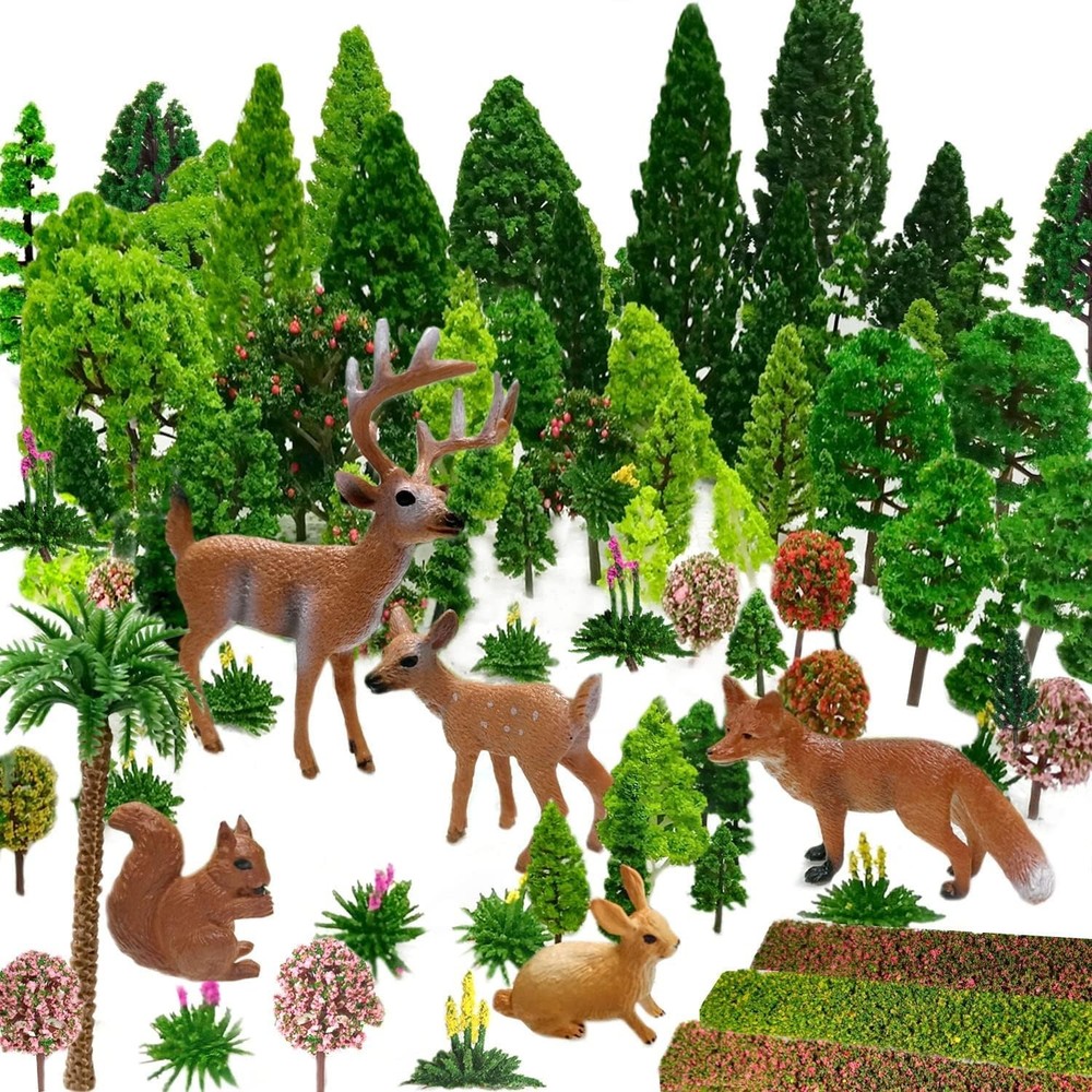 Plastic Trees Set for Model Railroad Scenery