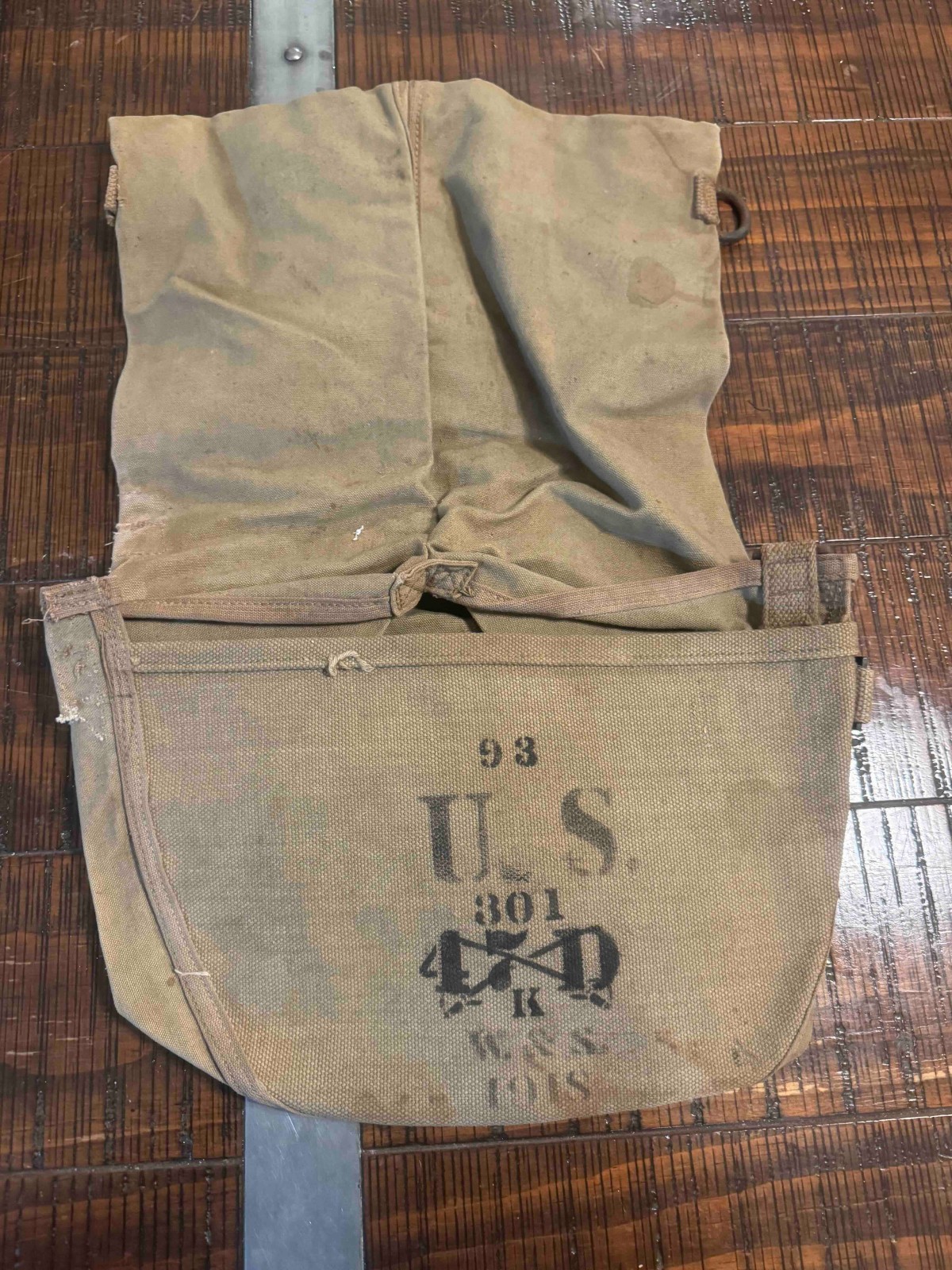 Original US Army Cavalry Horse Feed Bag – Vintage Canvas Military Surplus – WWI