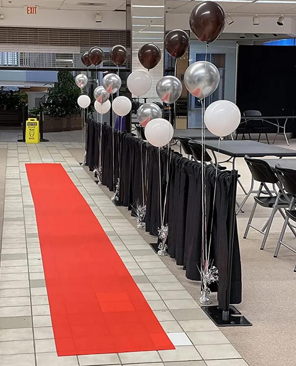 Red Carpet Runner for Party, 2 x 15 ft, Non-Woven Polyester Fabric Aisle Runn...