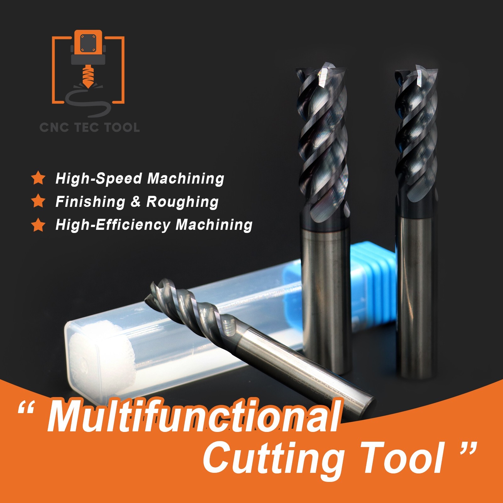 15 PCS Set 1/16" 5/64" 3/32" 7/64" 1/8" Square Carbide End Mill AlTiCrN Coated