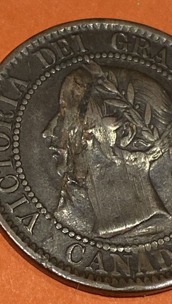 1859 Canada One Cent Lamination /clash Error