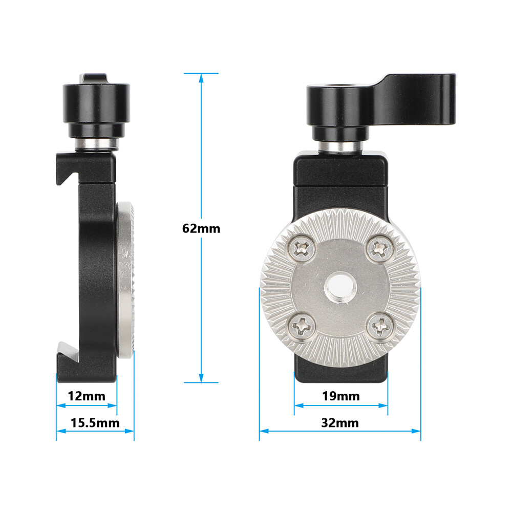 Arca-Type Quick Release Clamp w/M6 ARRI-Style Rosette fr Camera Rig/Handle/Plate
