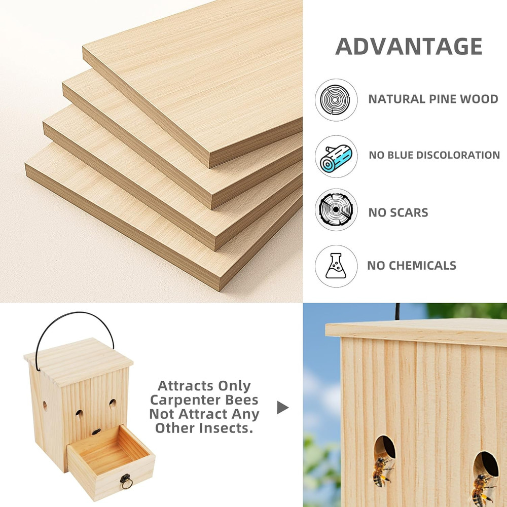 Carpenter Bee Traps for outside 2PACK– Durable, Weather-Resistant, Eco-Friendly