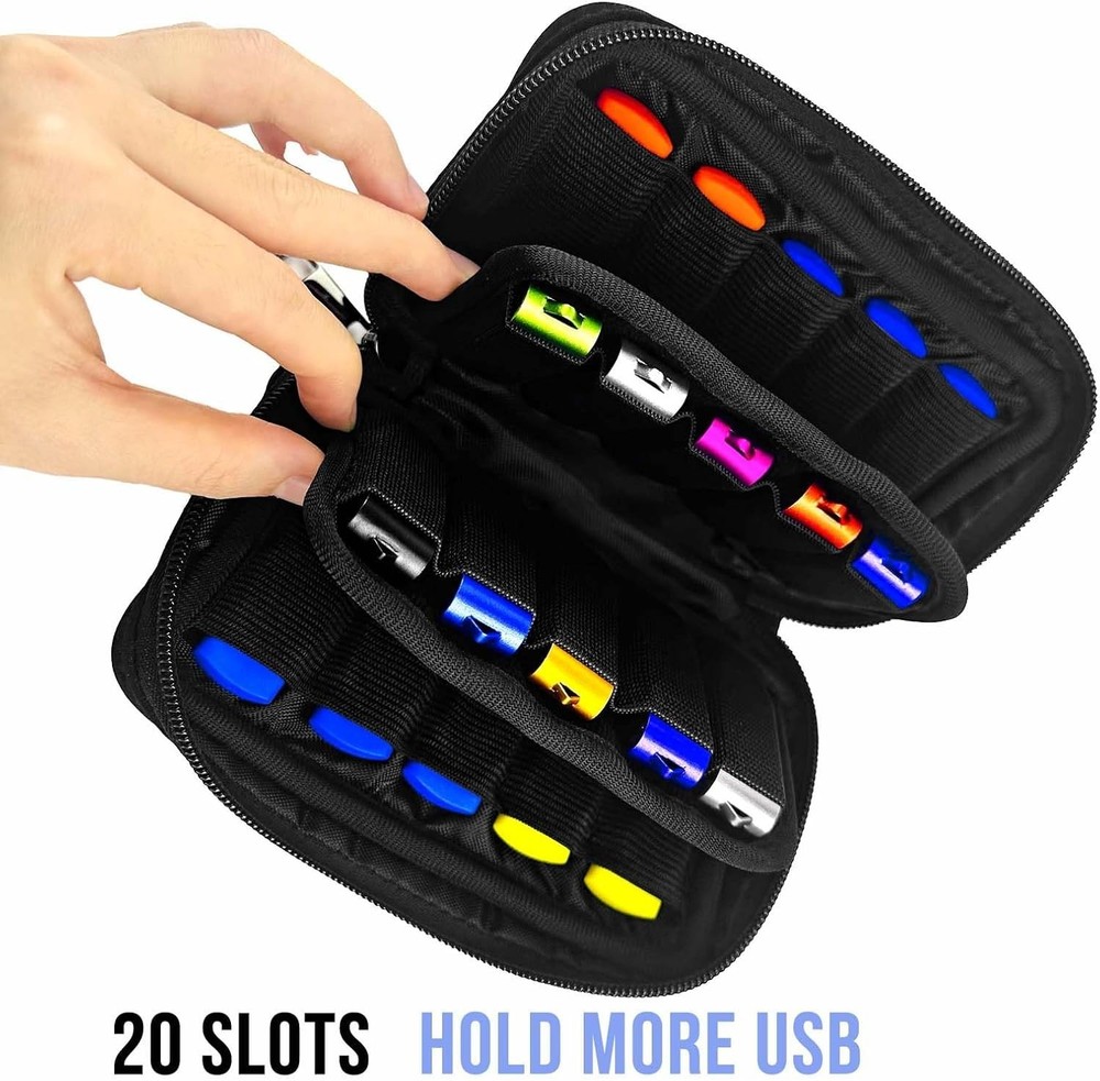 Flash Drive Case 20 Slots Storage Case USB Holder Storage Bag for Flash Drive...