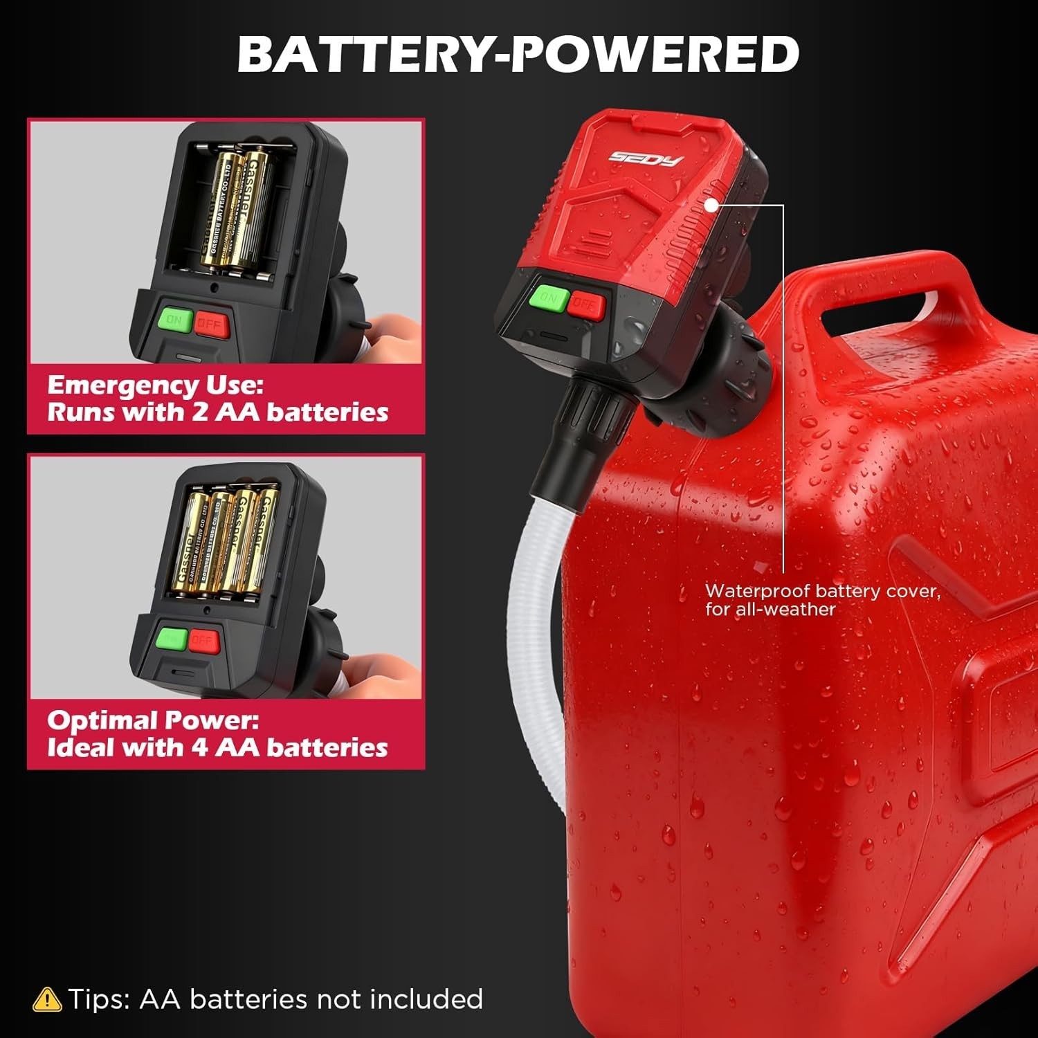 Automatic Fuel Transfer Pump with Auto-Stop Sensor(3.2 GPM), Battery...