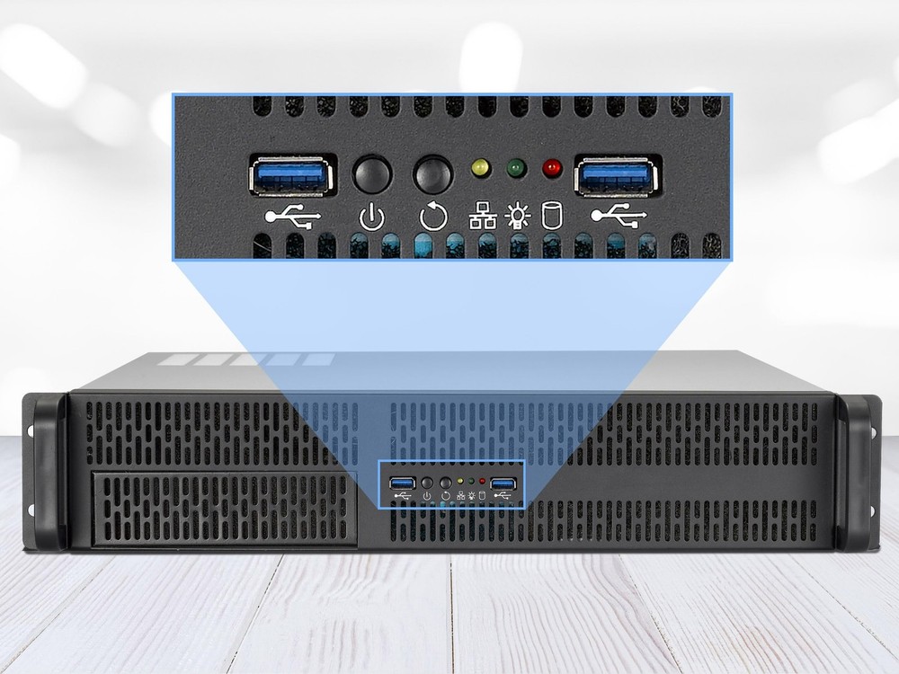 2U Server Chassis Rackmount Case | 4 3.5"/2.5" HDD, 1 5.25" Device | Micro-AT...
