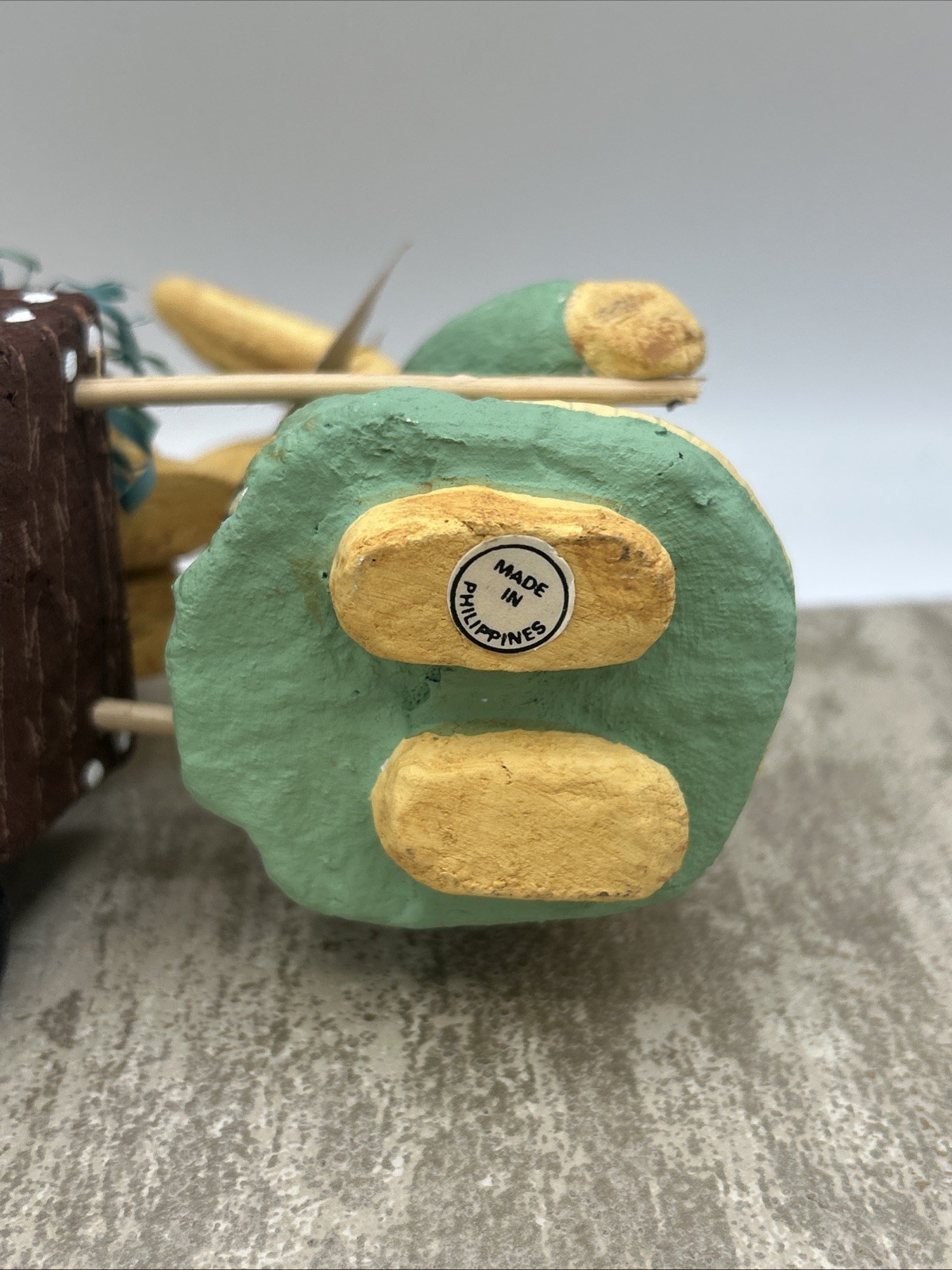 Paper Mache Bunnies With Cart And Eggs Made In Philippines