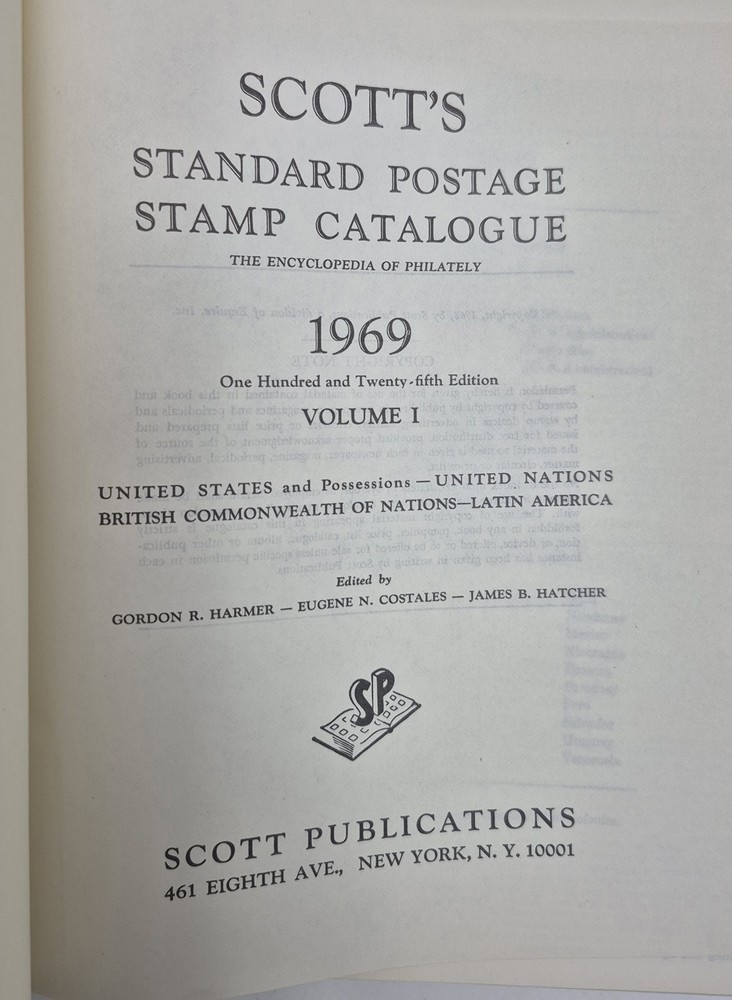 Vtg Scott's Standard Stamp Catalogue Postage Mail Philately Books Volume 1 & 2