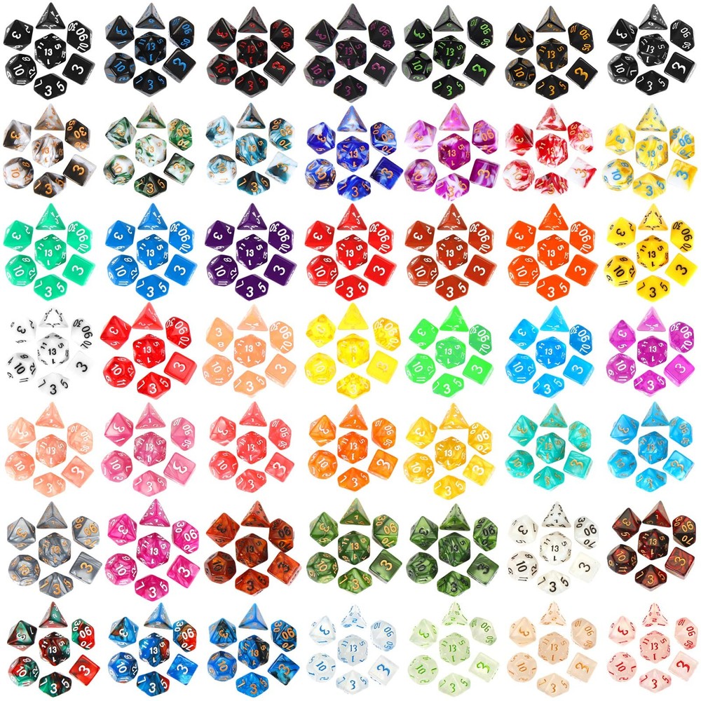 350 Pcs Compatible with DND Dice Sets Bulk Polyhedral Dice with Drawstring Ba...