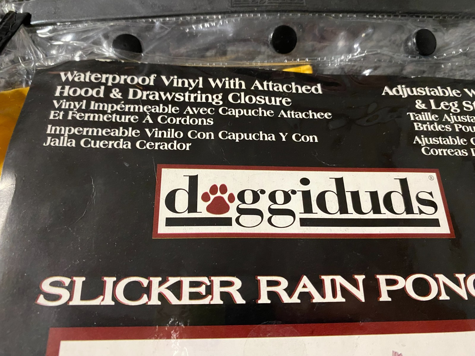 DoggiDuds Dog Rain Slicker Pancho - Size Medium - Dog Vinyl Rain Coat