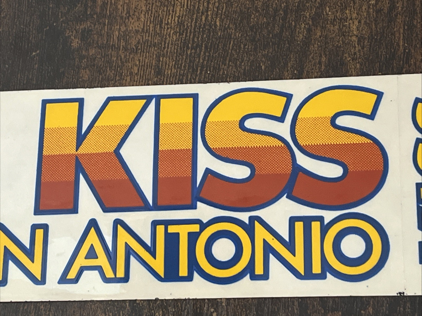 1980's Vintage 99.5 Kiss Rocks San Antonio Texas Logo Decal Sticker Bumper 11x3