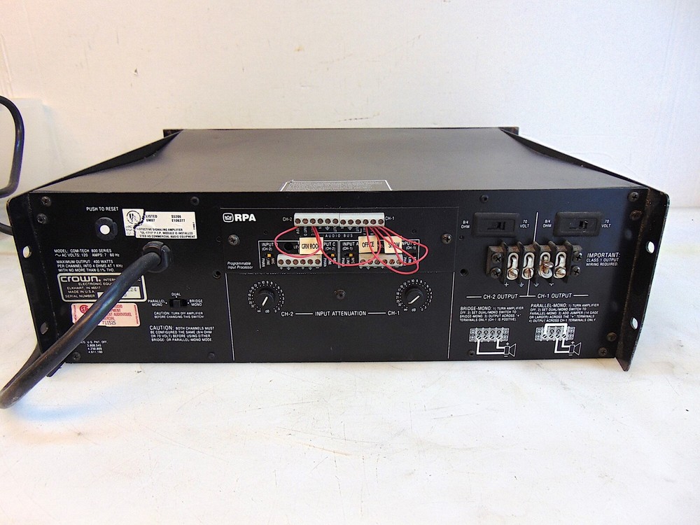 Crown Com-Tech 800 Amplifier - S6776x