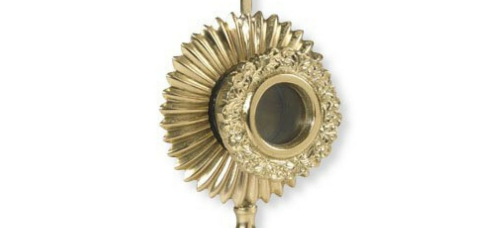 N.G. Brass Round Personal Reliquary Catholic Relic Holder, 6 1/4 Inch