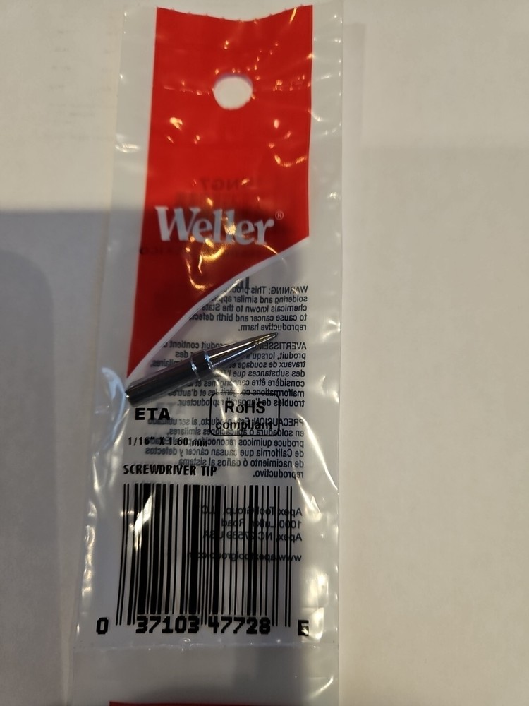 WELLER SOLDERING IRON TIP ETA