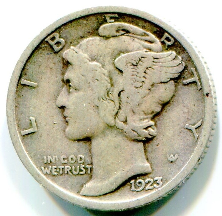1923 SILVER MERCURY DIME !!