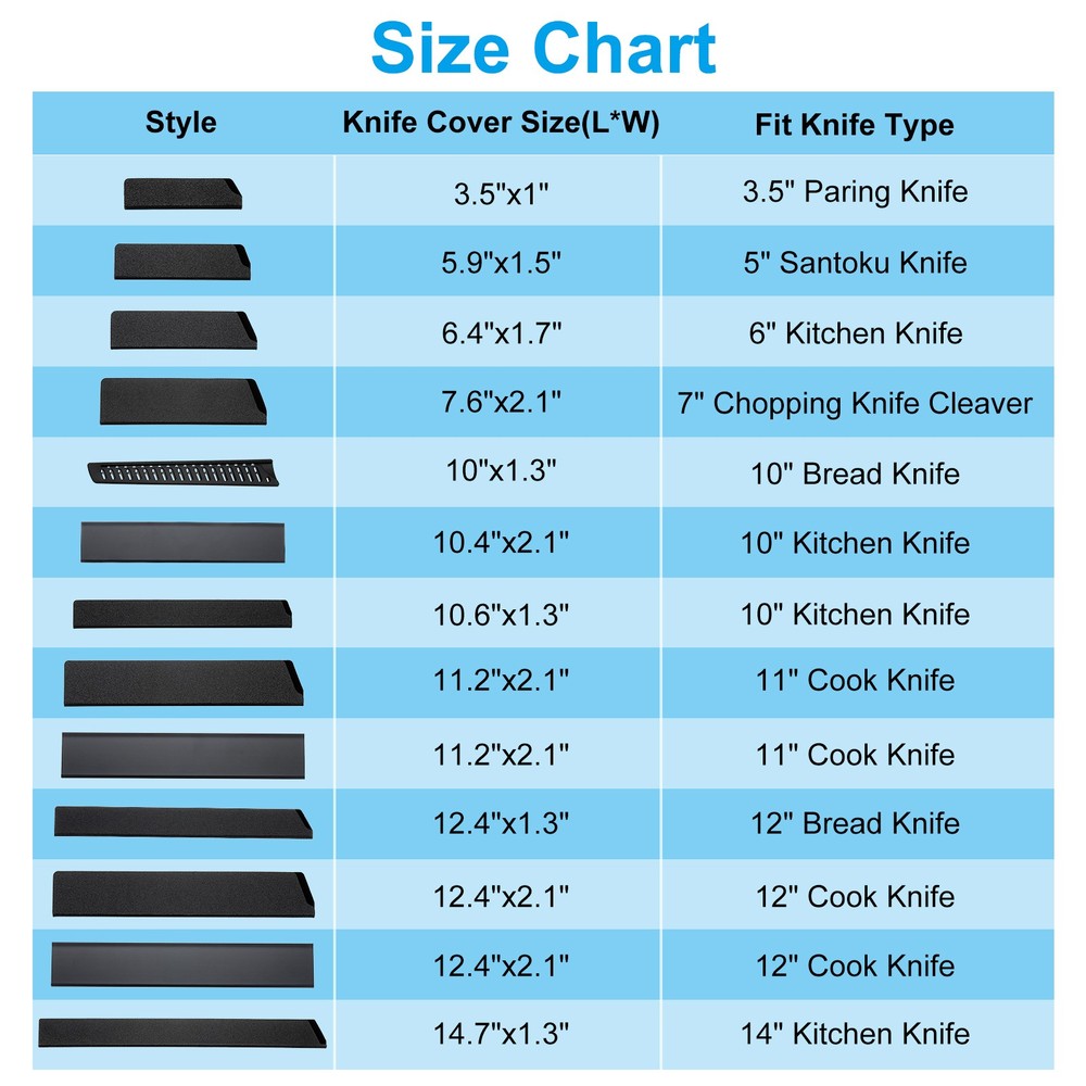 ABS Knife Cover Sleeves Edge Guard Protector Flocking for 10" Kitchen Knife