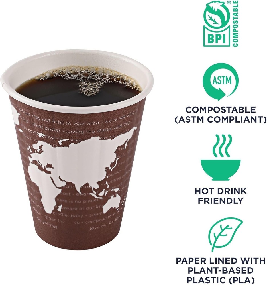 Disposable Coffee Cups 8oz 800Ct Compostable