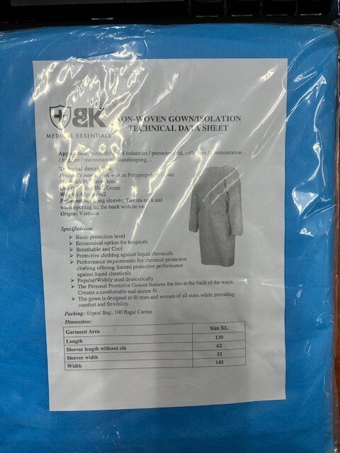 ISOLATION GOWN/XL