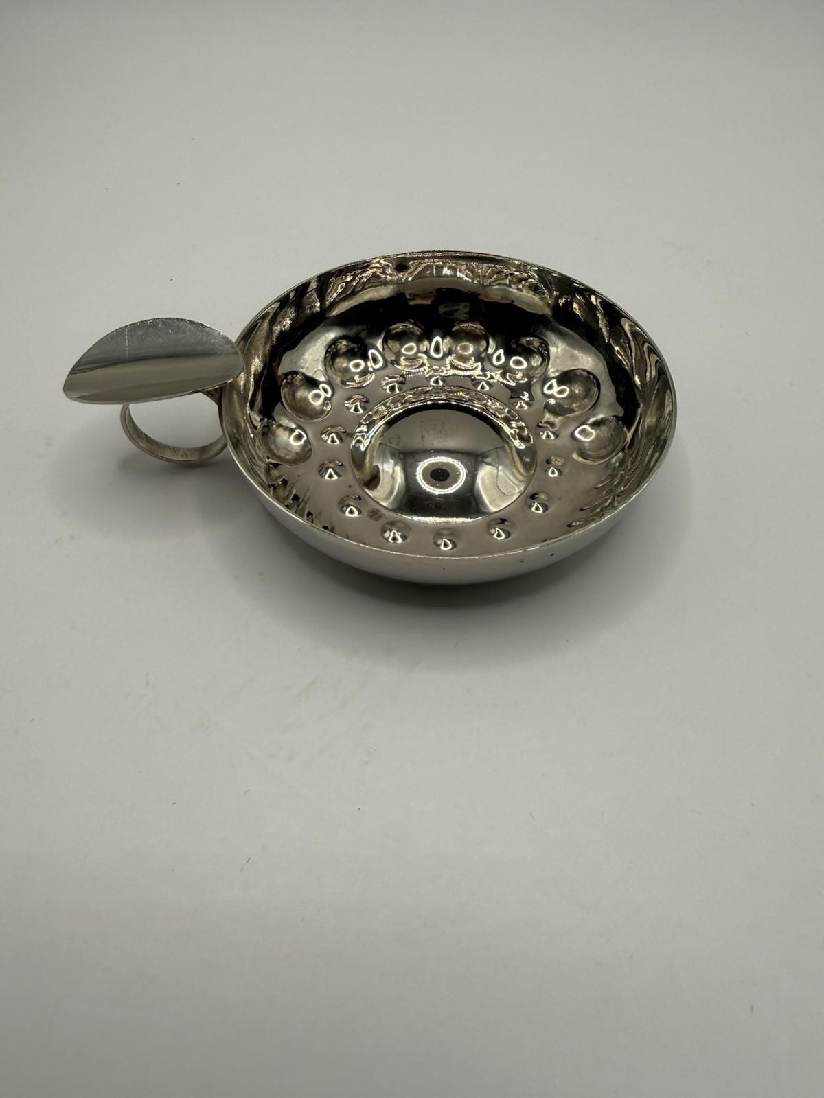 Vintage Silverplate Tastevin With Chain-Made in ITALY