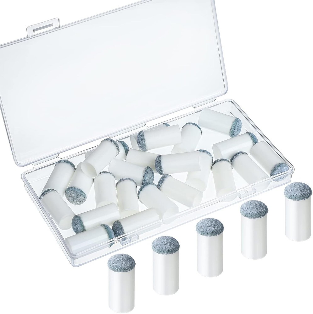 24 Pcs Slip-On Pool Cue Tips Replacement Kit - No Glue, Easy Fast-Fix Solution