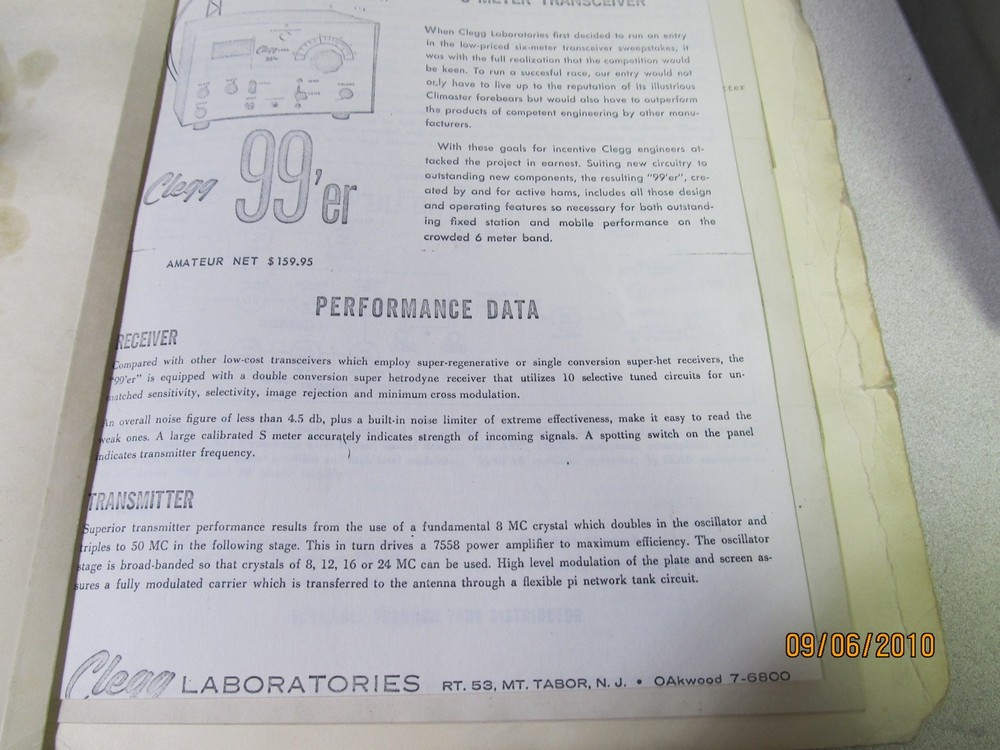 CLEGG 99 ER 6M TRANSCEIVER working