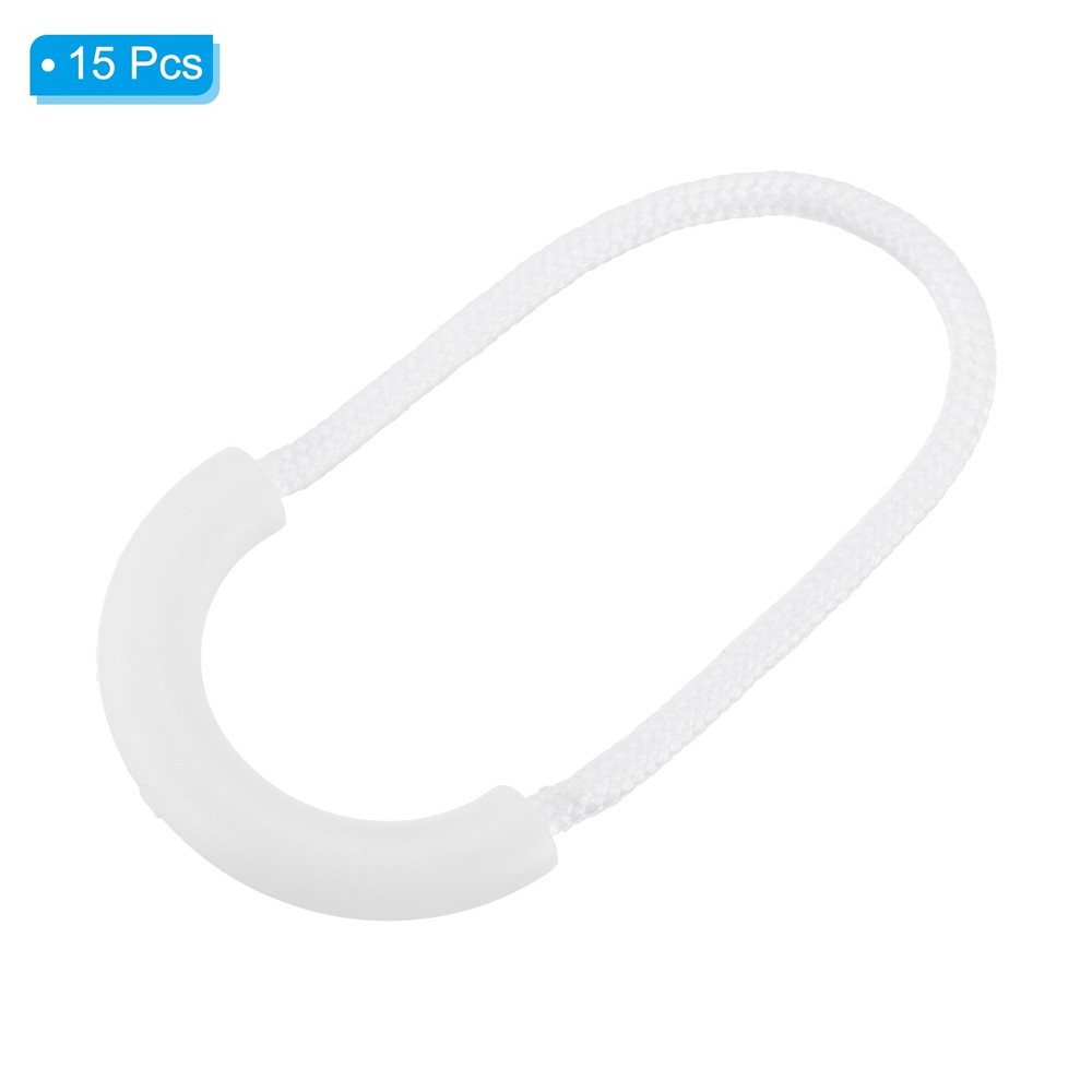 Zipper Pulls Replacement, 15 Pack Extension Cord Handle for Bags, White