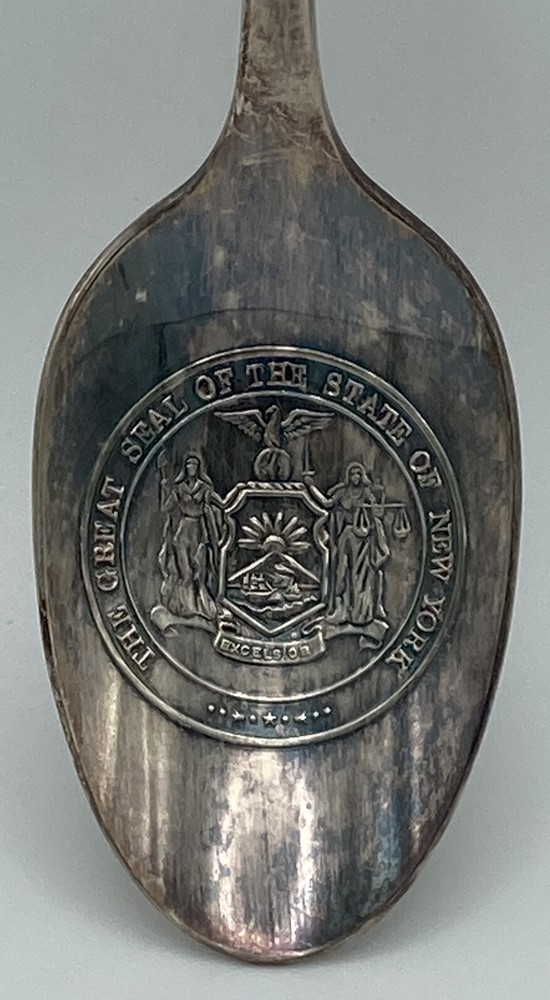 Vintage c1976 New York Seal, 13 Colonies Commemorative Silver Plated Spoon ~6”
