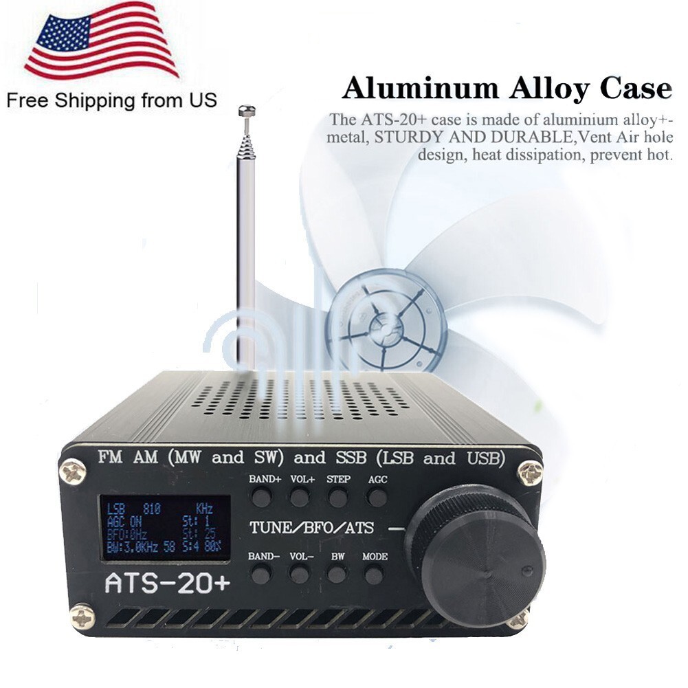 ANYSECU ATS-20+ All Band Radio Receiver FM AM SSB Scanner Support USB Charging