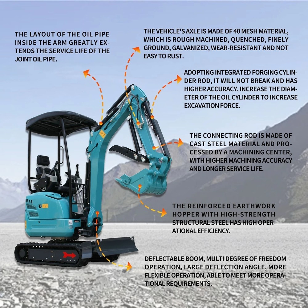 2.5Ton Mini Excavator Side Swing Digger with Kubota D902 Engine Extendable Track