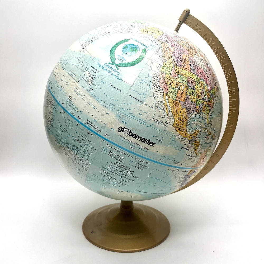 Replogle Globemaster 12” Inch Diameter Globe 2000 Celebrating New Millennium VTG