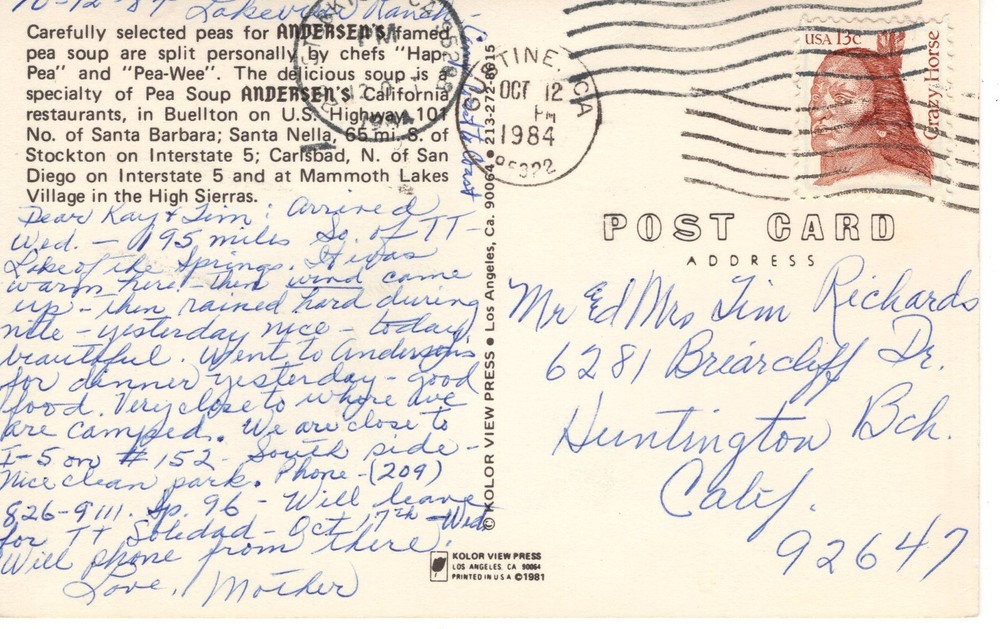 ANDERSEN'S RESTAURANT, CA - PC7295