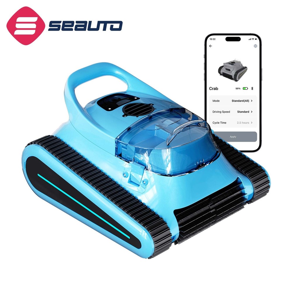 Seauto Cordless Pool Robot Cleaner Wall Climbing /App Support /3 Modes Automatic