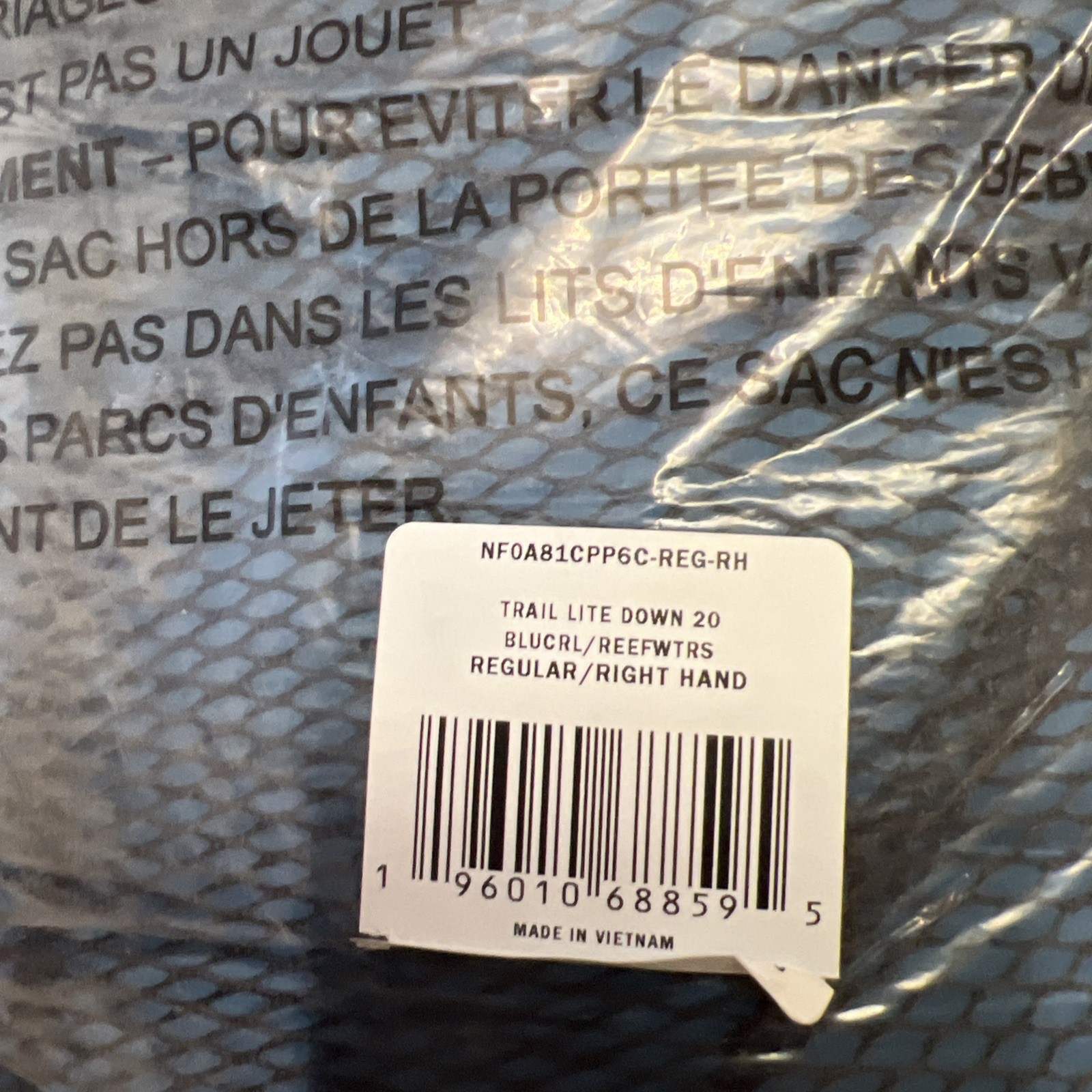 The North Face Trail Lite Down 20F Sleeping Bag, Blue Coral/Reef Waters, Regular