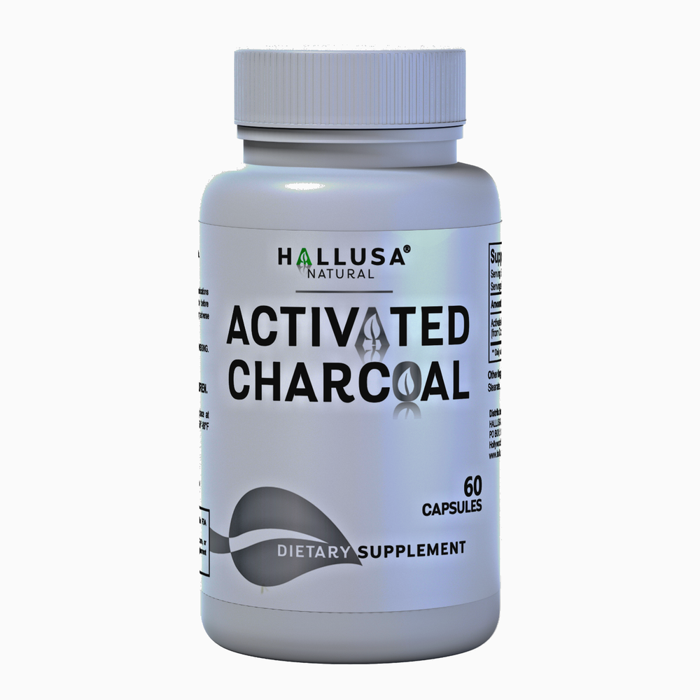 Organic Activated Charcoal Capsules 60 - Support Digestive System Gas & Bloating