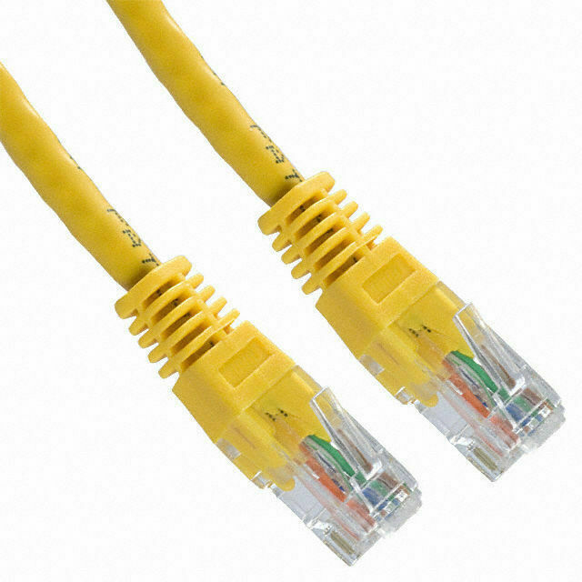 2 Pack Lot - 10ft CAT5e Ethernet Network LAN Router Patch Cable Cord Wire Yellow