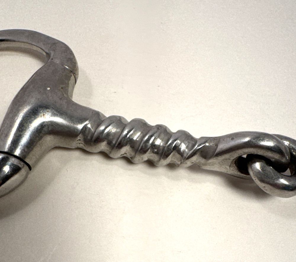5” Eggbutt Snaffle Corkscrew Mouthpiece, With Flattened Rings