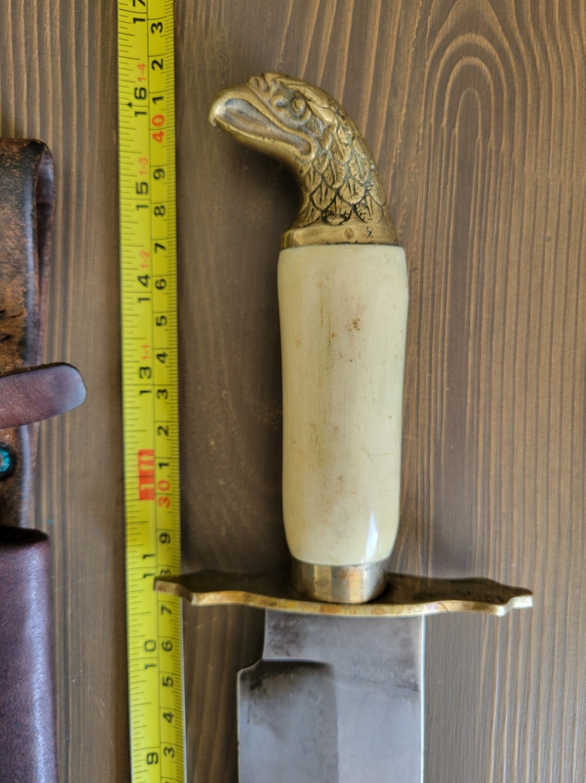 Post Civil War Eagle Head Bowie Knife with Custom Sheath