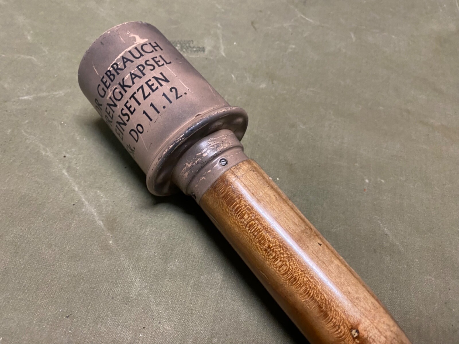 WWII GERMAN M24 REPLICA TOY POTATO MASHER STICK-DAK AFRIKA KORP, TROPICAL, TAN