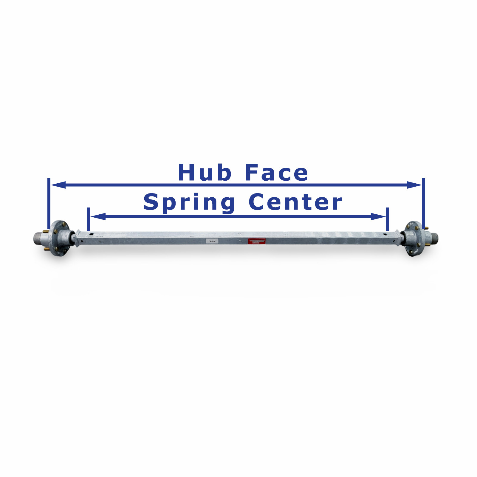 Knott 2500lb 65 in Hub Face Galvanized Square Boat Trailer Axle 5 Lug Idler Hubs