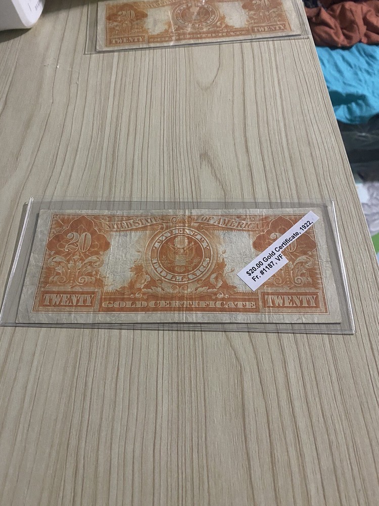 1922 $20 Gold Certificate