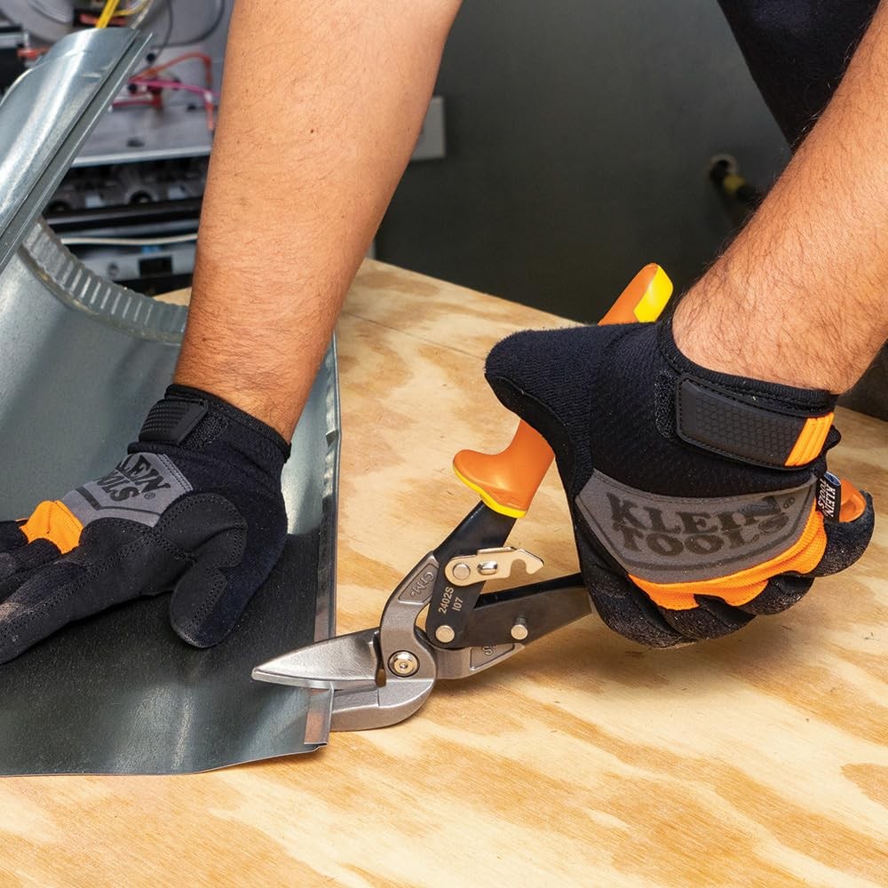 Klein Tools 2402S StraightCutting Offset Snips, Aviation Tin Snips with Forge...