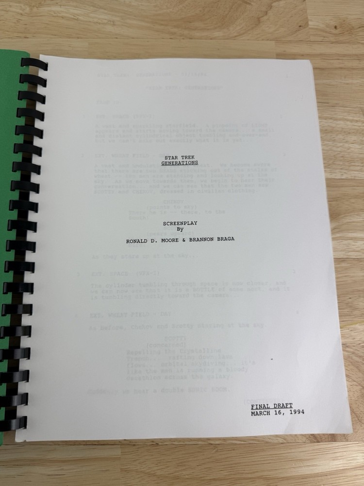 Star Trek Generations Screenplay Final Draft Script March 16, 1994 Spiralbound