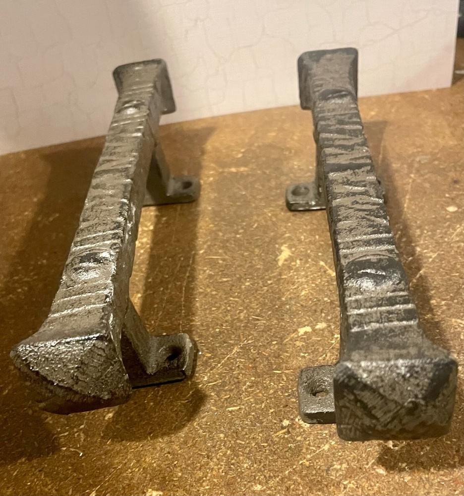 TWO 9.3" Cast Iron Foundry Style RUSTIC Barn Handle Gate Pull Shed Door Handles