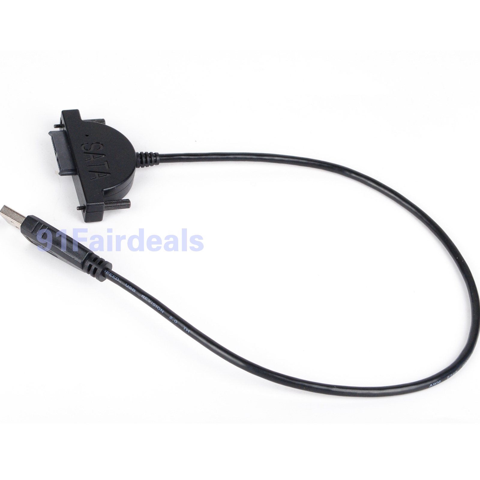 USB 2.0 to Mini SATA 7+6 13Pin Adapter Cable for Laptop CD/DVD ROM Drive