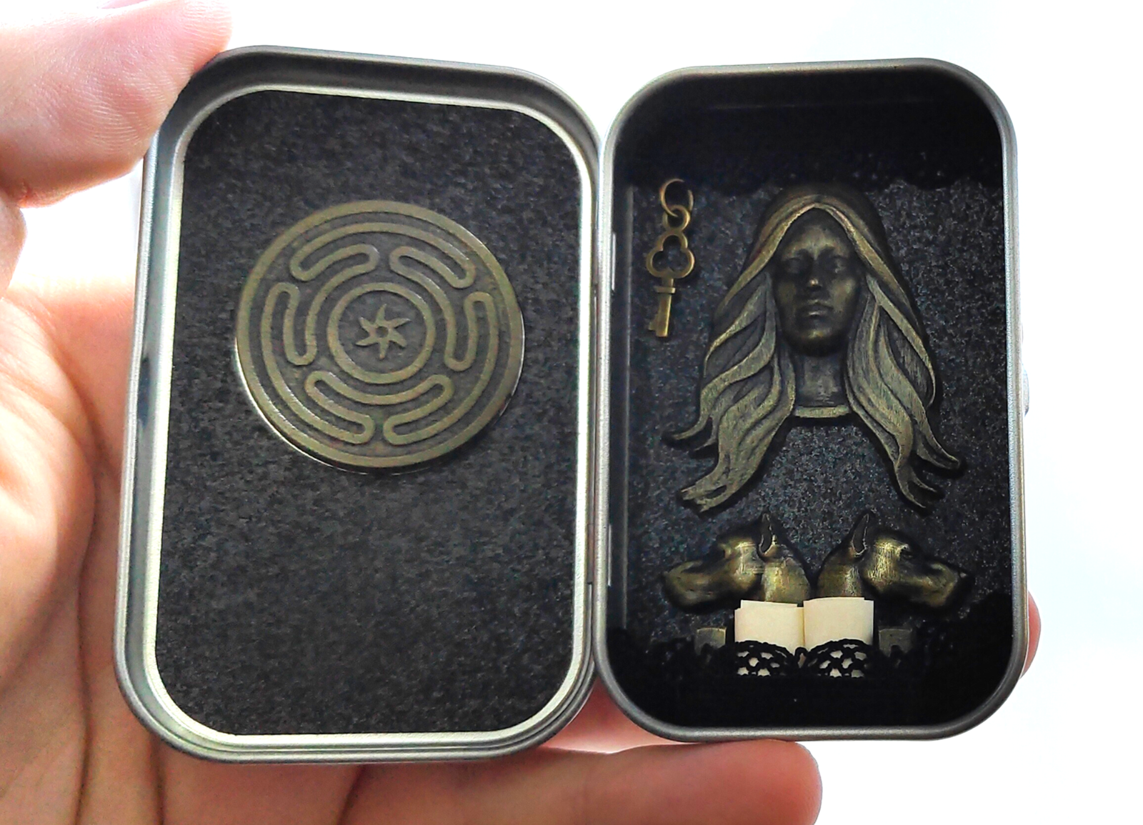 Pocket Shrine for the Goddess Hecate, Miniature Altar, Offering Box