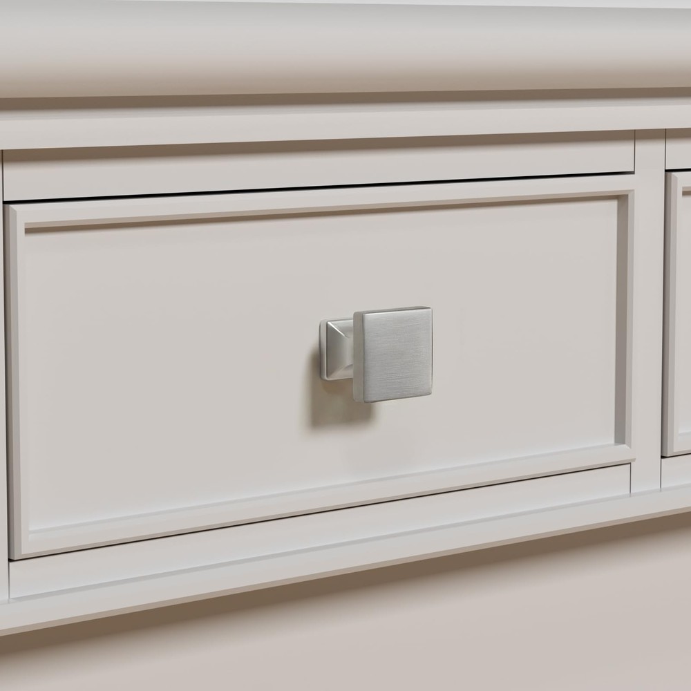 5 Pack Cabinet Knobs Brushed Nickel Drawer Knobs - Square Cabinet Knobs for D...